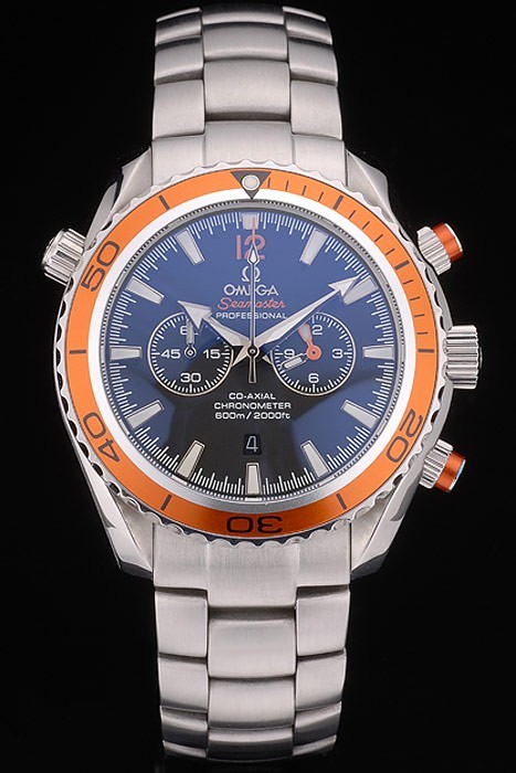 Omega Seamaster Planet Ocean Orange Tachymeter Black Dial Stainless Steel Strap 80241