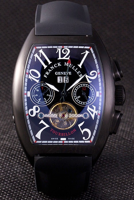 Franck Muller Casablanca Black Rubber Strap Black Dial 80284