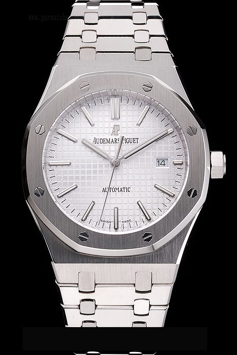 Replique Montre Audemars Piguet Royal Oak Cadran Blanc Boîtier En Acier Inoxydable Et Bracelet En121560