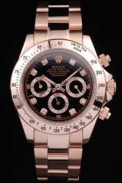 Rolex Daytona Rose GoldPlated Stainless Steel Black Dial