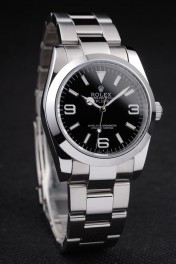 Rolex Explorer Polished Stainless Steel Black Dial