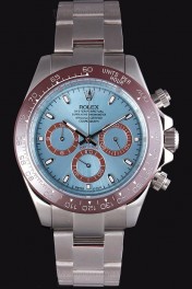 Rolex Daytona Replique Montre Ice Blue Dial Brown Bezel Stainless Steel Bracelet Pant117760
