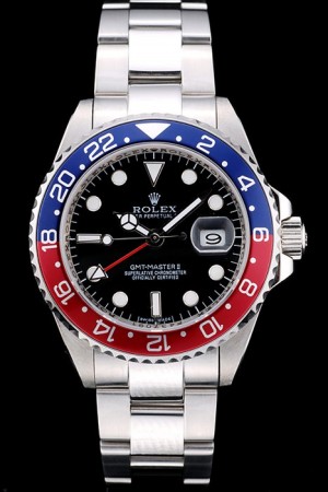 Replique Montre Rolex GMT Master II Blue-red Ceramic Bezel Black Dial Tachymeter