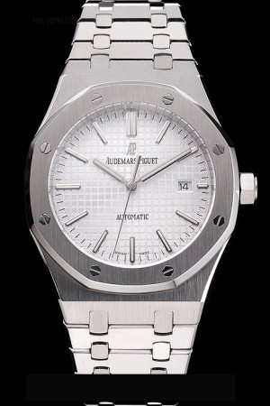 Replique Montre Audemars Piguet Royal Oak Cadran Blanc Boîtier En Acier Inoxydable Et Bracelet En121560