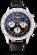 Replique Montre Breitling Navitimer Black Dial Stainless Stell Case Black Leather Strap En122057